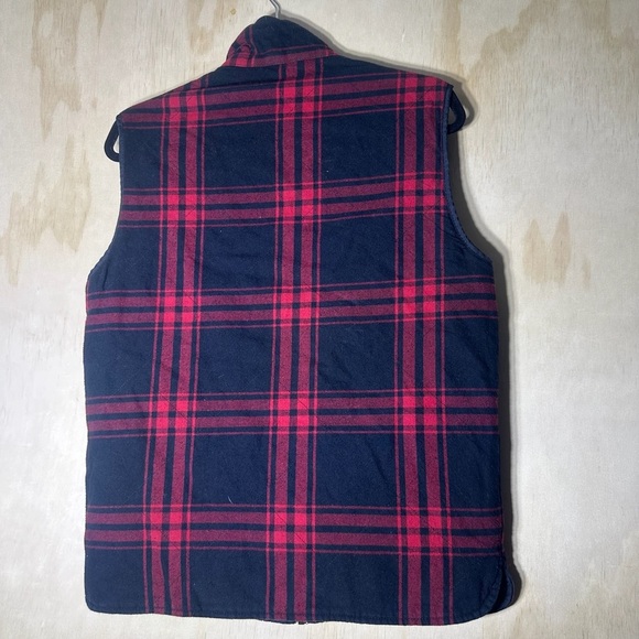 J.Crew Men’s Reversible Quilted Vest Navy & Red Plaid 3M Thinsulate - Picture 14 of 14